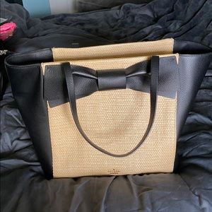 Kate Spade straw and leather bag